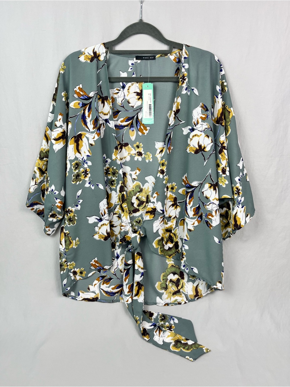 Tie-Front Floral Kimono Shrobe NWT Boho Bohemian Cottagecore Coastal Grandma